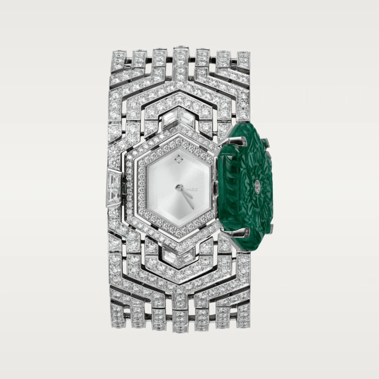 Cartier,High Jewelry Watches ,White Gold,Silver,Quartz,Sapphire,Crystal Glass,Other,HPI00571