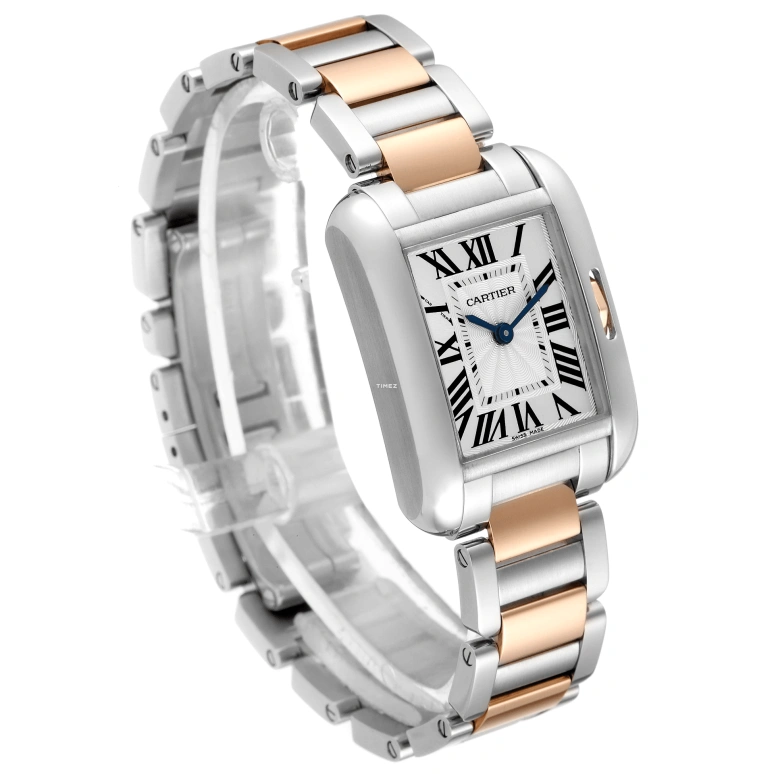 Cartier,Tank 30.20x22.70mm,30.20x22.70mm,Stainless Steel,Rose Gold,Silver,Quartz,In-house Caliber,Sapphire,Crystal Glass,W5310019