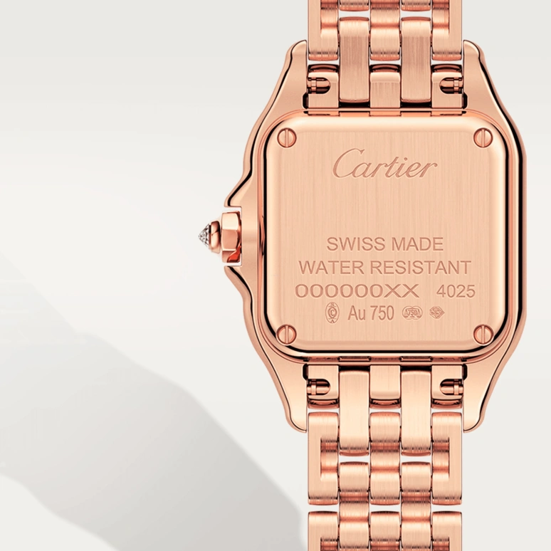 Cartier,Panthère de Cartier 22x30mm,22x30mm,Rose Gold,Silver,Quartz,Sapphire,Crystal Glass,Square,WJPN0008