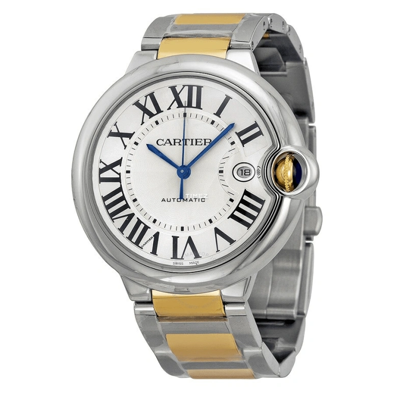 Cartier,Ballon Bleu de Cartier 42.10mm,42.10mm,Stainless Steel,Yellow Gold,Silver,Automatic,Day,42hours,W69009Z3