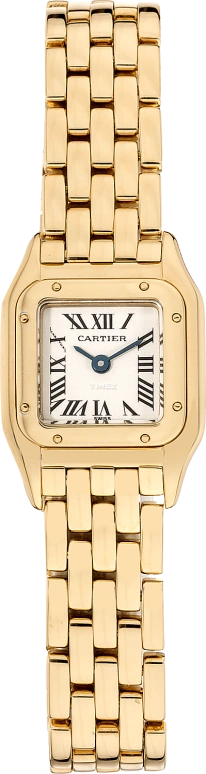 Cartier,Panthère de Cartier 23mm,23mm,Yellow Gold,White,Quartz,Sapphire,Crystal Glass,Square,W25034B9