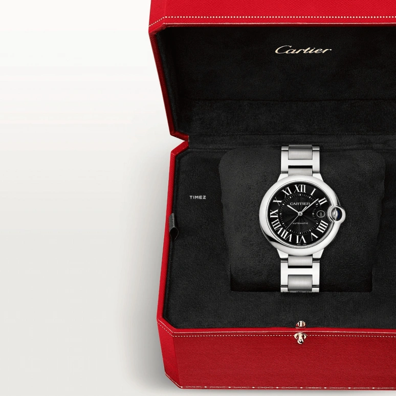 Cartier,Ballon Bleu de Cartier 42.10mm,42.10mm,Stainless Steel,Black,Automatic,Day,Sapphire,Crystal Glass,W6920042