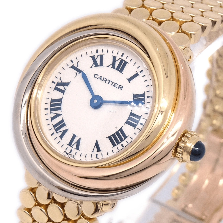 Cartier,Other 25mm,25mm,Yellow Gold,White,Quartz,Sapphire,Round,W60001S8