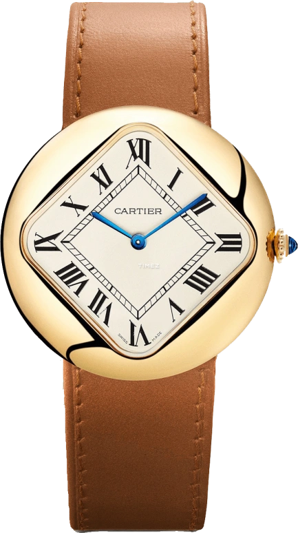 Cartier,Pebble-shaped ,Yellow Gold,Beige,Handwound,36hours,In-house Caliber,PEBBLE,PEBBLE-SHAPED