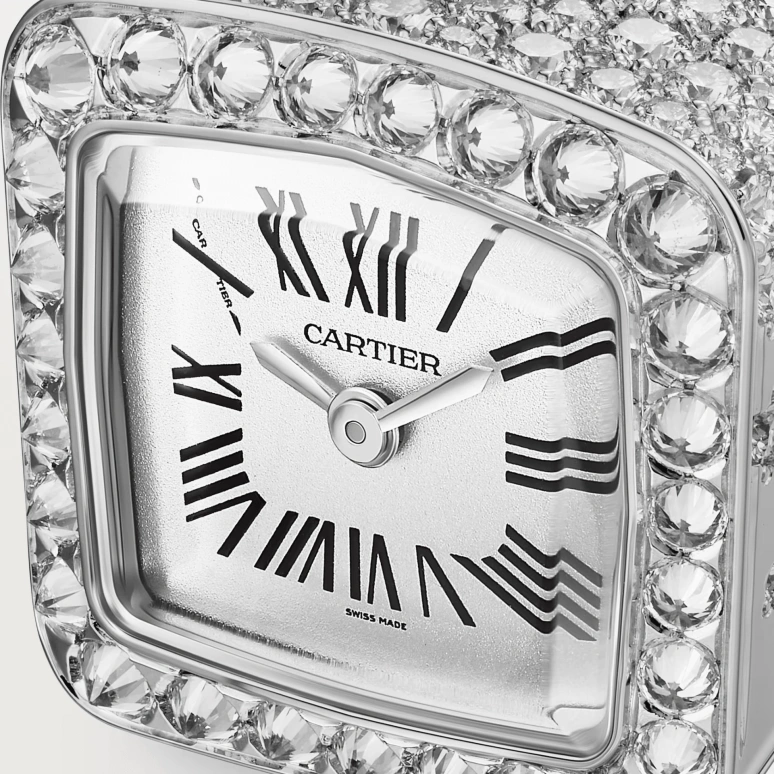 Cartier,Reflection de Cartier 18.40x17.50mm,18.40x17.50mm,White Gold,Silver White,Quartz,Sapphire,Crystal Glass,Square,WJMC0004