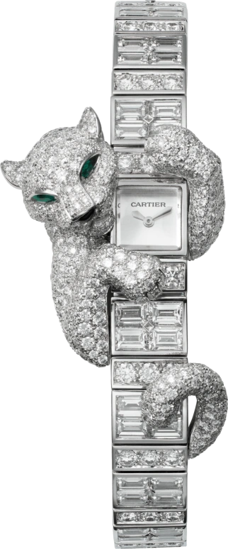 Cartier,High Jewelry Watches ,White Gold,Silver,Handwound,In-house Caliber,Sapphire,Crystal Glass,HPI00627