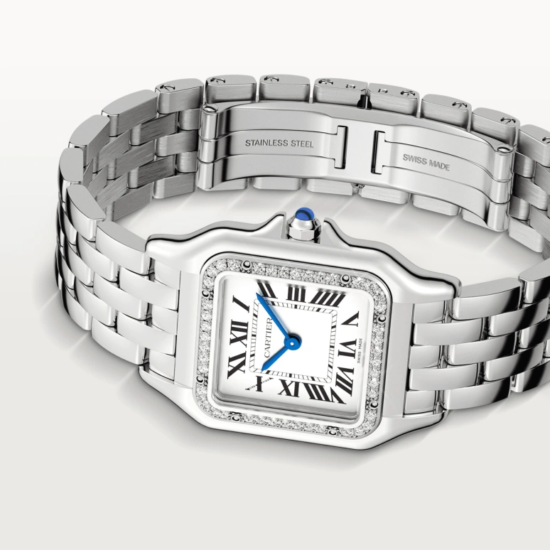 Cartier,Panthère de Cartier 29x37mm,29x37mm,Stainless Steel,Silver,Quartz,Sapphire,Crystal Glass,Square,W4PN0008