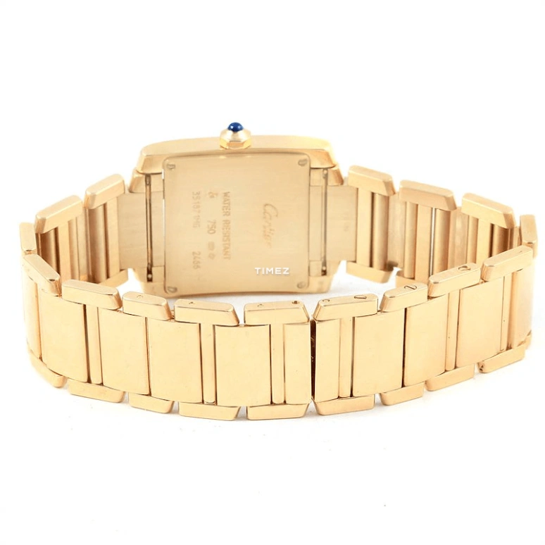 Cartier,Tank 25x30mm,25x30mm,Yellow Gold,White,Quartz,Day,Sapphire,Crystal Glass,W50014N2