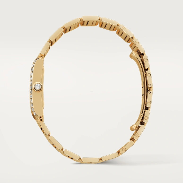Cartier,Tank 24.97x29.95mm,24.97x29.95mm,Yellow Gold,Silver,Quartz,Sapphire,Crystal Glass,Square,WJTA0025