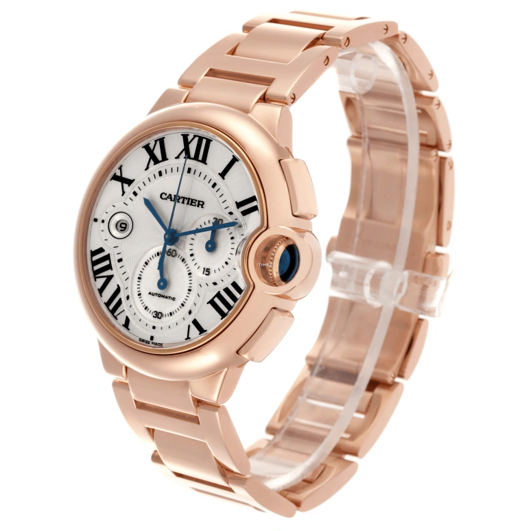 Cartier,Ballon Bleu de Cartier 47mm,47mm,Rose Gold,Silver,Automatic,Chronograph,Day,W6920010