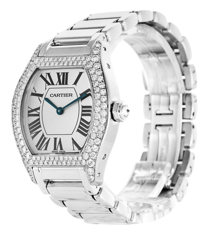 Cartier,Tortue 28.50mm,28.50mm,White Gold,Silver,Handwound,36hours,In-house Caliber,WA5049W9
