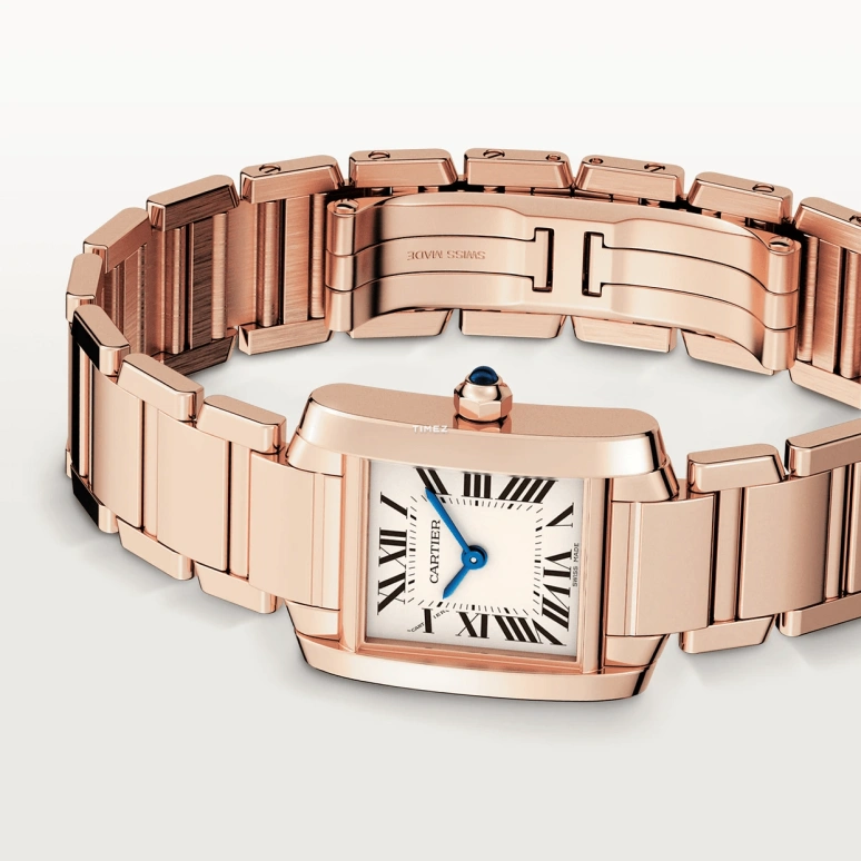 Cartier,Tank 25x20mm,25x20mm,Rose Gold,Silver,Quartz,Sapphire,Crystal Glass,Square,WGTA0029
