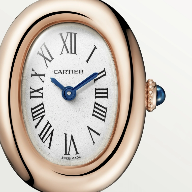 Cartier,Baignoire 24.60x18.70mm,24.60x18.70mm,Rose Gold,Silver,Quartz,Sapphire,Crystal Glass,Oval,WGBA0020