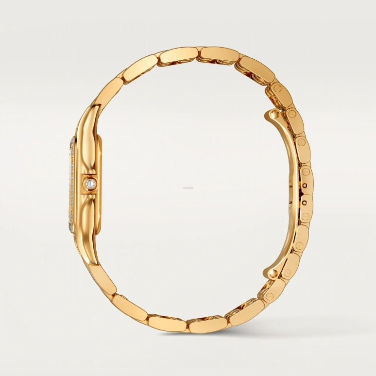Cartier,Panthère de Cartier 30.30x22mm,30.30x22mm,Yellow Gold,Silver,Quartz,Sapphire,Crystal Glass,Square,WJPN0080