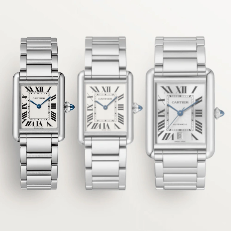 Cartier,Tank 29.50x22mm,29.50x22mm,Stainless Steel,White,Quartz,Sapphire,Crystal Glass,Rectangular,WSTA0107