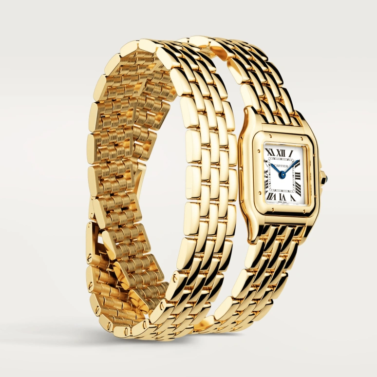 Cartier,Panthère de Cartier 22x30mm,22x30mm,Yellow Gold,Silver,Quartz,Sapphire,Crystal Glass,Square,WGPN0013