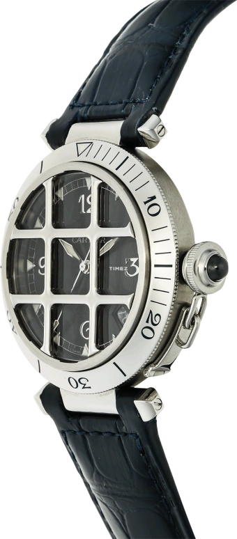 Cartier,Pasha de Cartier 38mm,38mm,Stainless Steel,Grey,Automatic,Day,Sapphire,Crystal Glass,W3105255