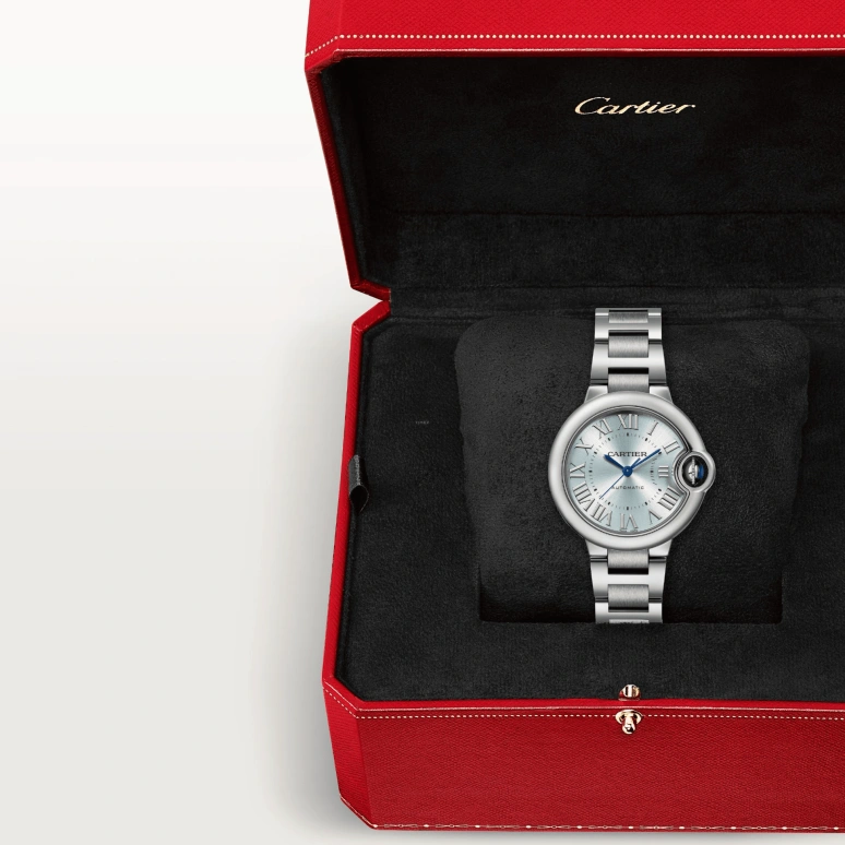 Cartier,Ballon Bleu de Cartier 33mm,33mm,Stainless Steel,Blue,Sapphire,Closed,WSBB0062