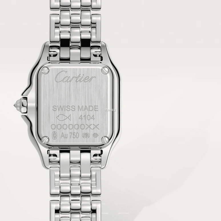 Cartier,Panthère de Cartier 20x25mm,20x25mm,White Gold,Silver,Quartz,Sapphire,Crystal Glass,Square,WJPN0011