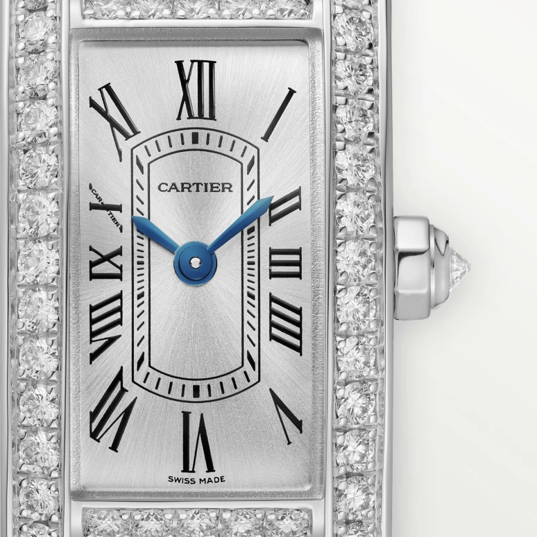 Cartier,Tank 28x15.20mm,28x15.20mm,White Gold,Silver,Quartz,Sapphire,Crystal Glass,Square,WJTA0045