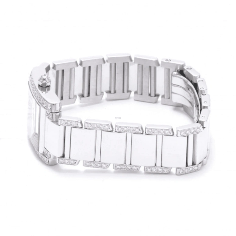 Cartier,Tank 21x25mm,21x25mm,White Gold,Silver,Quartz,In-house Caliber,Sapphire,Crystal Glass,WE1002SF