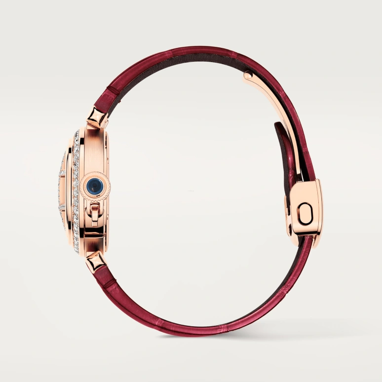 Cartier,Pasha de Cartier 30mm,30mm,Rose Gold,Silver,Quartz,Sapphire,Crystal Glass,Round,WJPA0021
