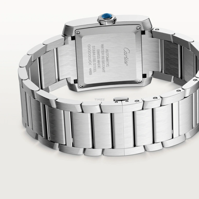 Cartier,Tank 36.70x30.50mm,36.70x30.50mm,Stainless Steel,Silver White,Automatic,Day,Sapphire,Crystal Glass,WSTA0067