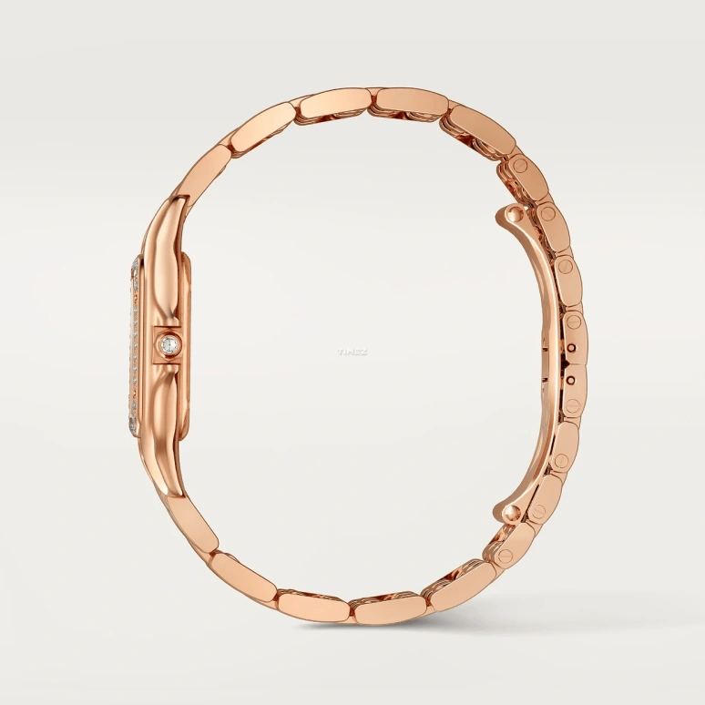 Cartier,Panthère de Cartier 30.30x22mm,30.30x22mm,Rose Gold,Silver,Quartz,Sapphire,Crystal Glass,Square,WJPN0077