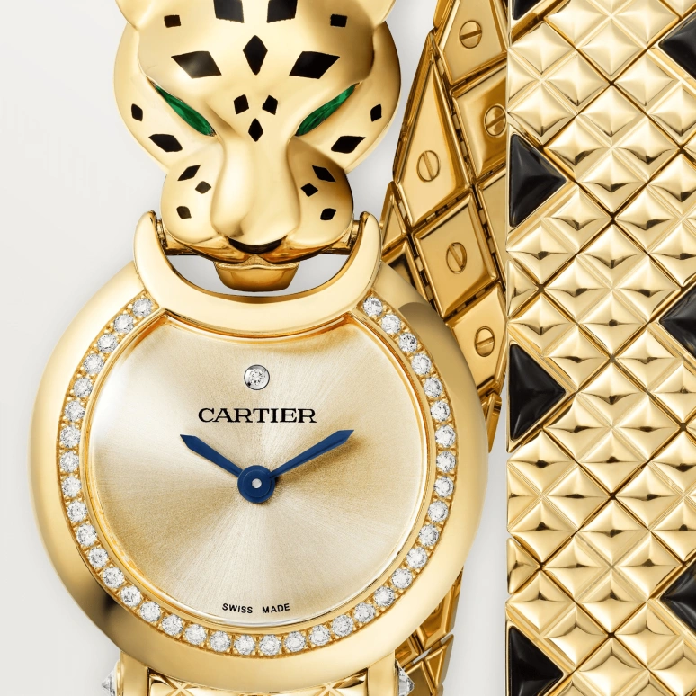 Cartier,Panthère Jewelry Watches 23.60mm,23.60mm,Yellow Gold,Gold,Quartz,Sapphire,Crystal Glass,Other,HPI01382