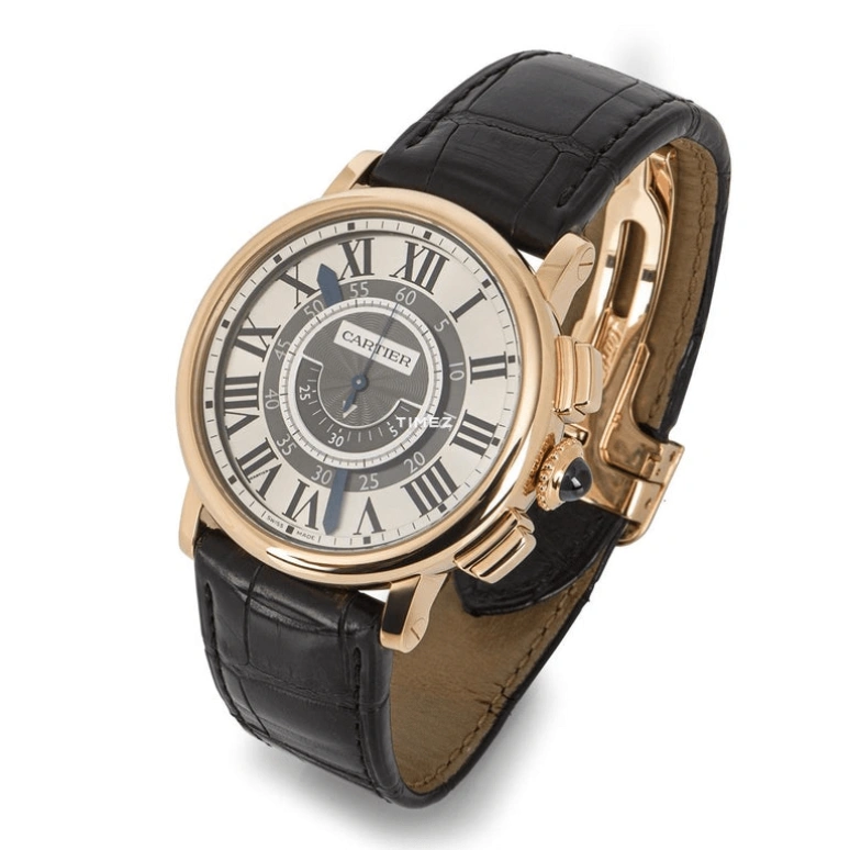 Cartier,Rotonde de Cartier 42mm,42mm,Rose Gold,Grey,Silver,Handwound,Chronograph,50hours,W1555951