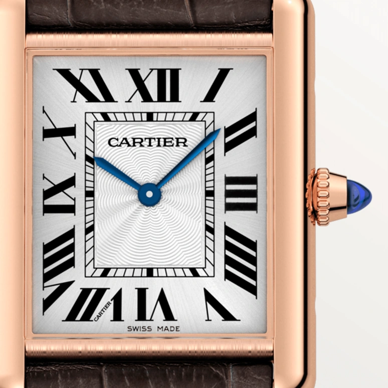 Cartier,Tank 33.70x25.50mm,33.70x25.50mm,Rose Gold,Silver,Handwound,38hours,In-house Caliber,WGTA0011