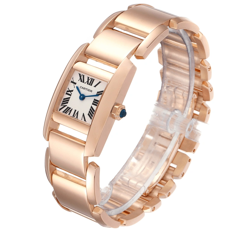 Cartier,Tankissime 30x20mm,30x20mm,Rose Gold,Silver,Quartz,Sapphire,Crystal Glass,Square,W650048H