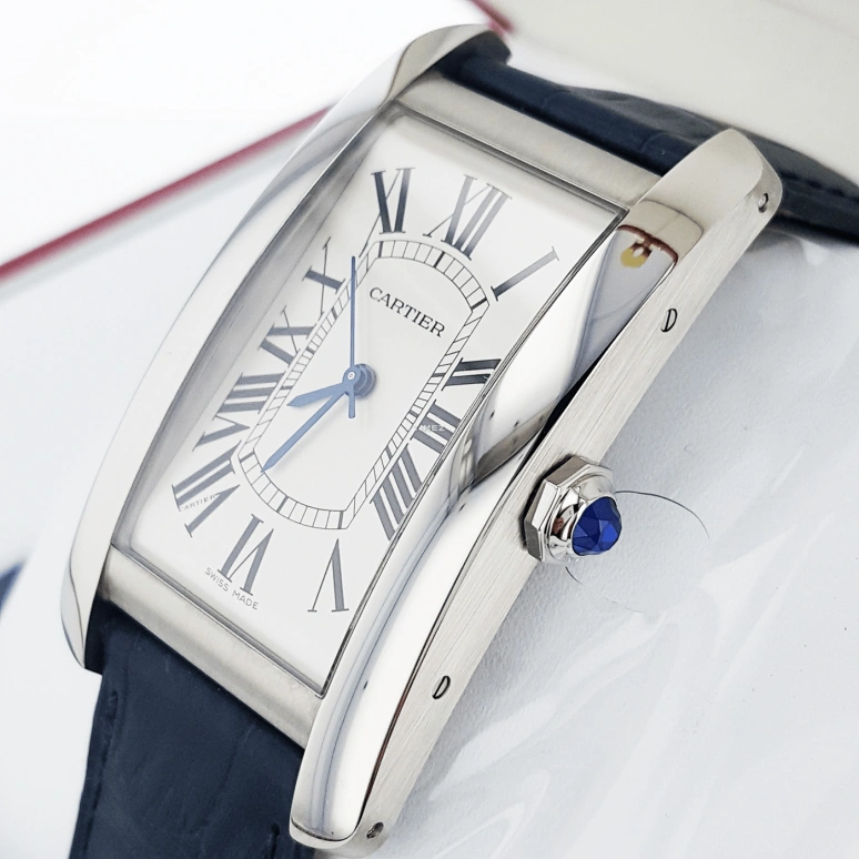 Cartier,Tank 45.10x26.60mm,45.10x26.60mm,Stainless Steel,Silver,Automatic,Sapphire,Crystal Glass,Square,WSTA0018