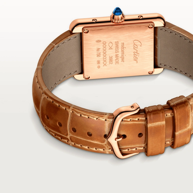 Cartier,Tank 29.50x22mm,29.50x22mm,Rose Gold,Silver,Handwound,In-house Caliber,Hardlex,WGTA0010