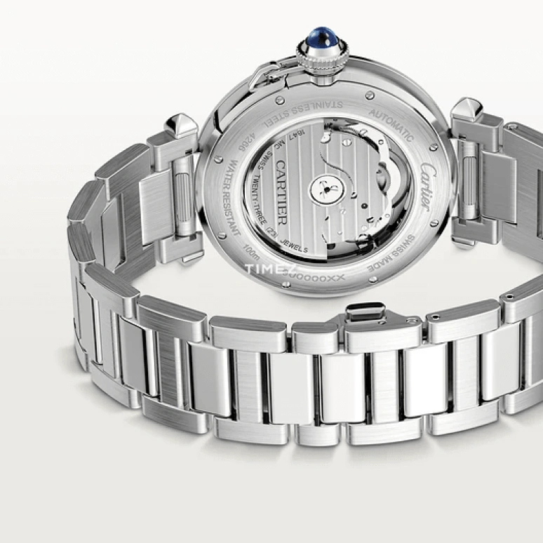 Cartier,Pasha de Cartier 41mm,41mm,Stainless Steel,Salmon,Automatic,Day,42hours,WSPA0040