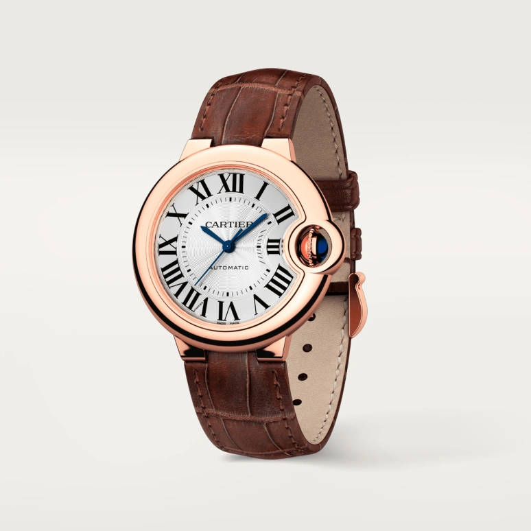 Cartier,Ballon Bleu de Cartier 33mm,33mm,Rose Gold,Silver,Automatic,Sapphire,Crystal Glass,Round,W6920097