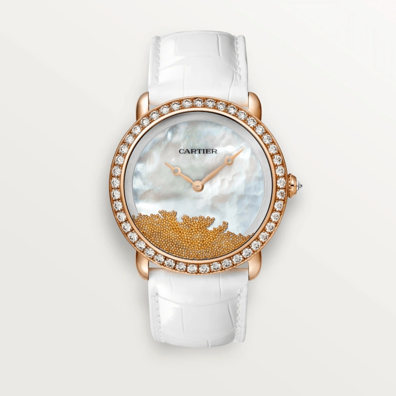 Cartier,Panthère Jewelry Watches 37mm,37mm,Rose Gold,White,Handwound,36hours,In-house Caliber,HPI01355