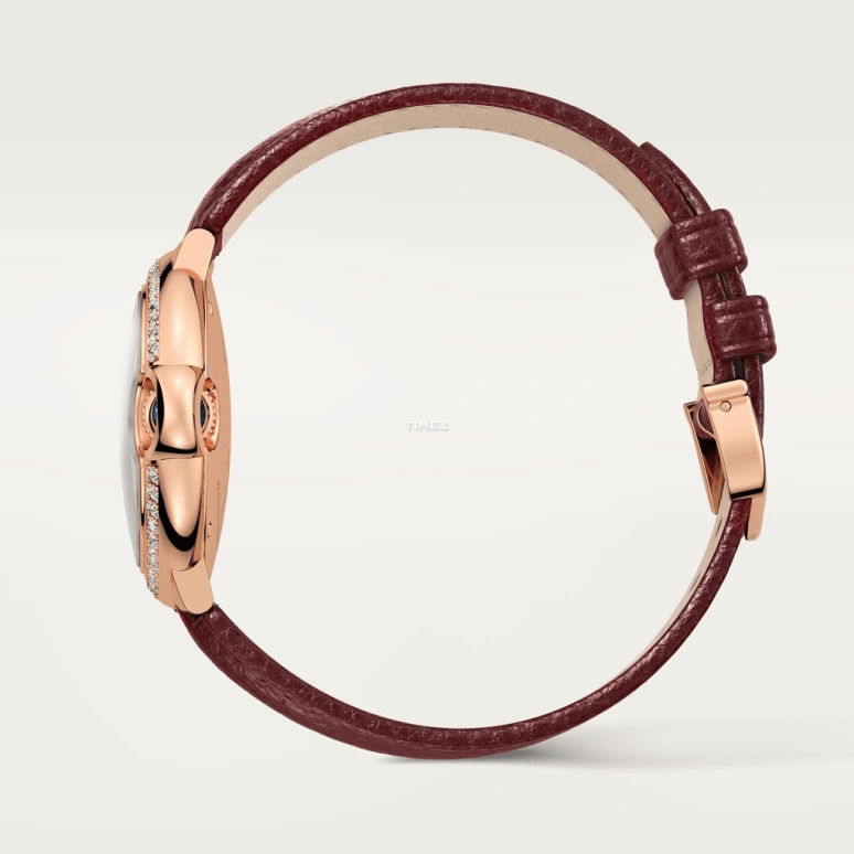 Cartier,Ballon Bleu de Cartier 33mm,33mm,Rose Gold,Silver,Automatic,Sapphire,Crystal Glass,Round,WJBB0084