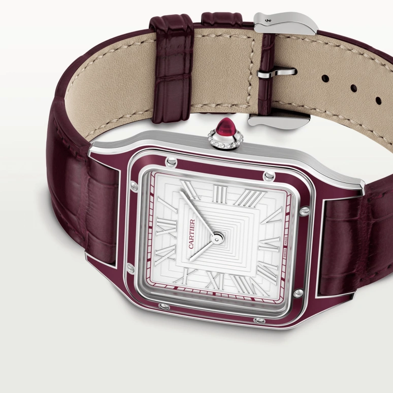 Cartier,Santos de Cartier 43.50x31.40mm,43.50x31.40mm,Platinum,White,Handwound,36hours,In-house Caliber,WGSA0053