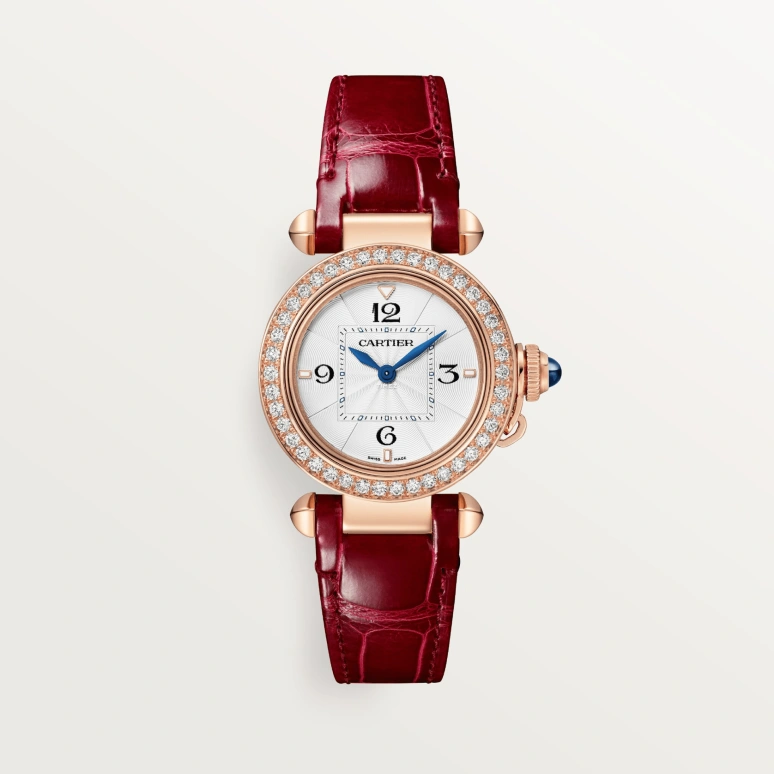Cartier,Pasha de Cartier 30mm,30mm,Rose Gold,White,Quartz,Sapphire,Crystal Glass,Round,WJPA0039