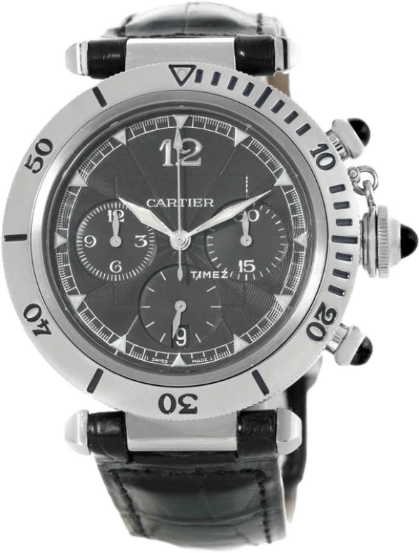 Cartier,Pasha de Cartier 38mm,38mm,Stainless Steel,Grey,Automatic,Chronograph,Day,W3105155