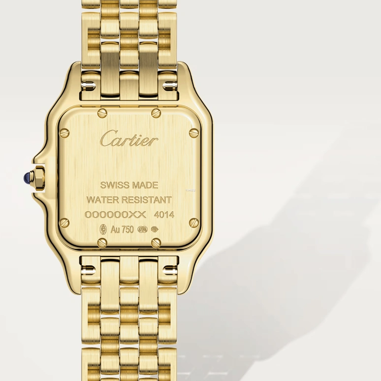 Cartier,Panthère de Cartier 36.50x26.70mm,36.50x26.70mm,Yellow Gold,Silver,Quartz,Glass,Square,WGPN0058