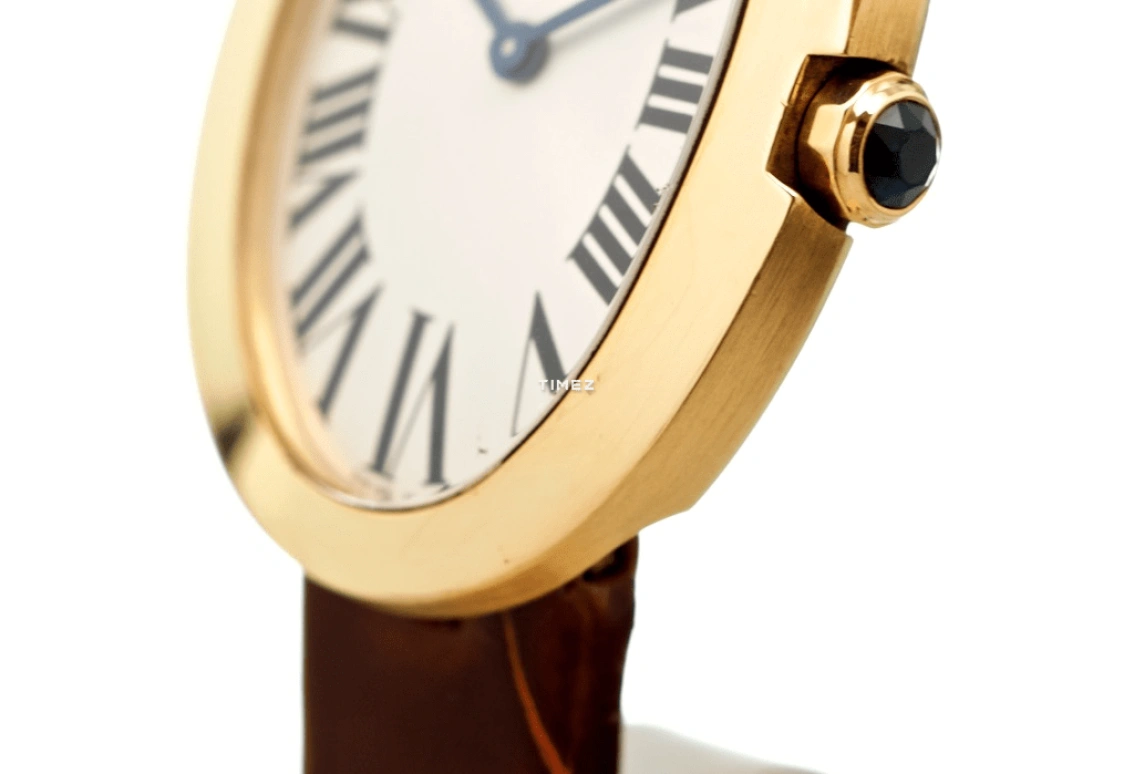 Cartier,Baignoire 31.60x24.50mm,31.60x24.50mm,Yellow Gold,Silver,Quartz,Sapphire,Crystal Glass,Oval,W8000009