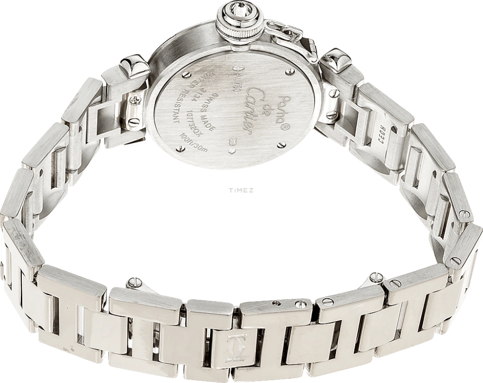 Cartier,Pasha de Cartier 27mm,27mm,White Gold,Silver,Quartz,In-house Caliber,Sapphire,Crystal Glass,WJ124012