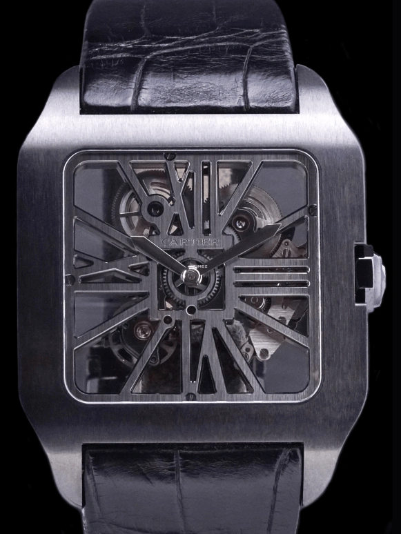 Cartier,Santos de Cartier 38.70x47.40mm,38.70x47.40mm,Titanium Gold,Skeleton,Handwound,72hours,In-house Caliber,W2020052