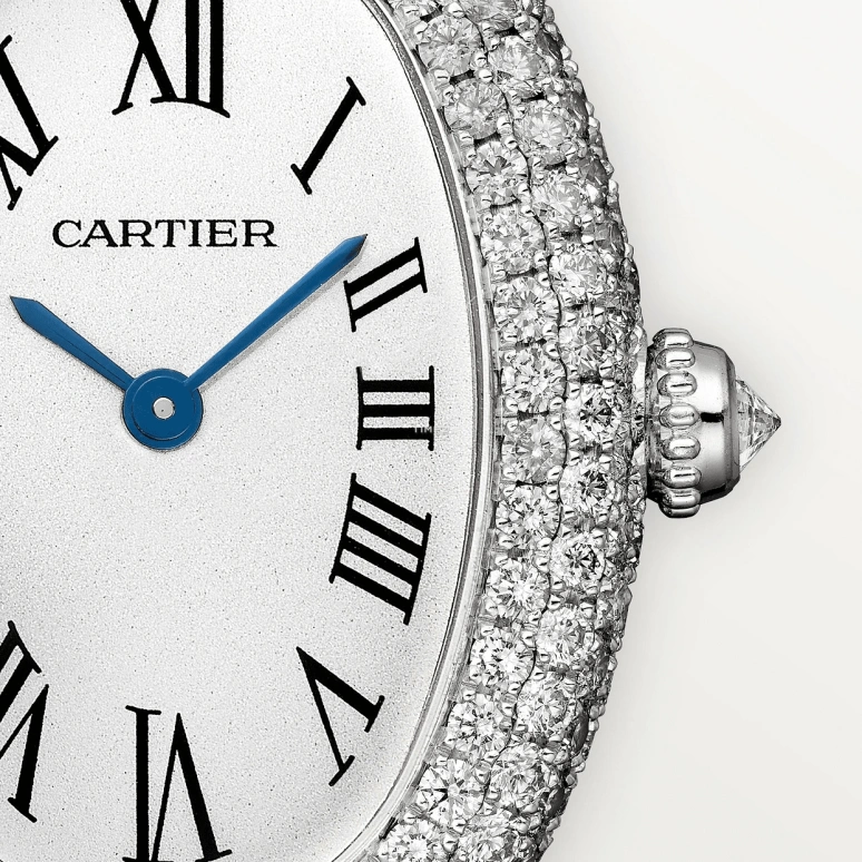 Cartier,Baignoire 32x26mm,32x26mm,White Gold,Silver,Quartz,Sapphire,Crystal Glass,Oval,WJBA0049