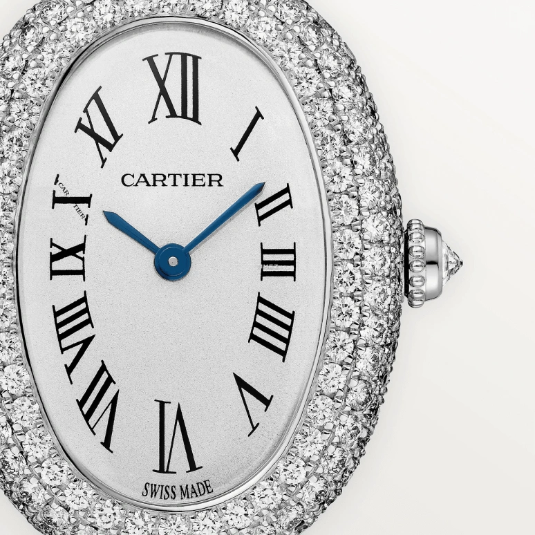 Cartier,Baignoire 23.10x31.40mm,23.10x31.40mm,White Gold,Silver,Quartz,Sapphire,Crystal Glass,Oval,WJBA0052