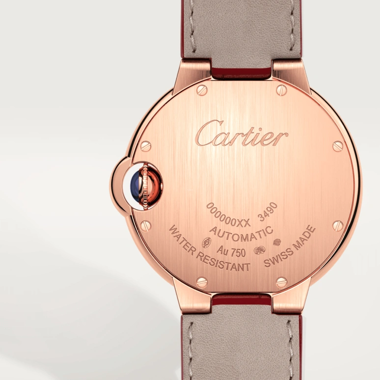 Cartier,Ballon Bleu de Cartier 33mm,33mm,Rose Gold,Silver,Automatic,Sapphire,Crystal Glass,Round,WJBB0033