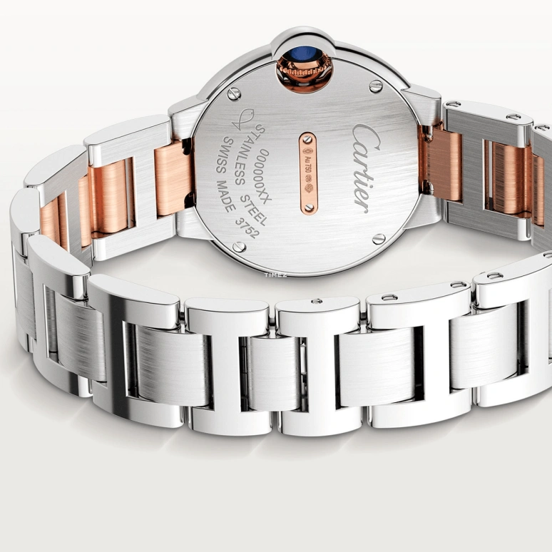 Cartier,Ballon Bleu de Cartier 28mm,28mm,Stainless Steel,Rose Gold,Silver,Quartz,Sapphire,Crystal Glass,Round,W3BB0026