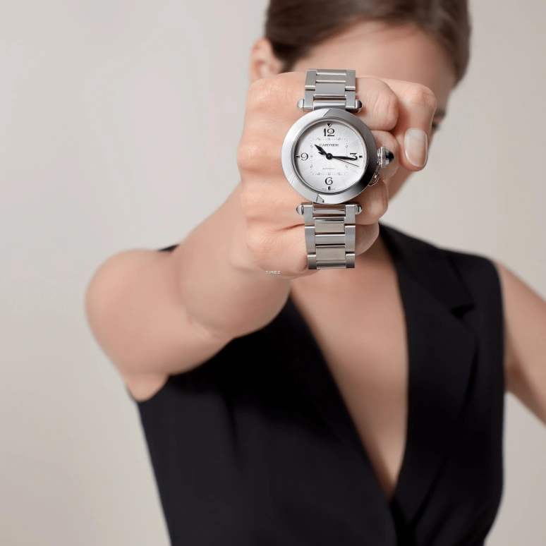 Cartier,Pasha de Cartier 35mm,35mm,Stainless Steel,Silver White,Automatic,42hours,In-house Caliber,WSPA0015